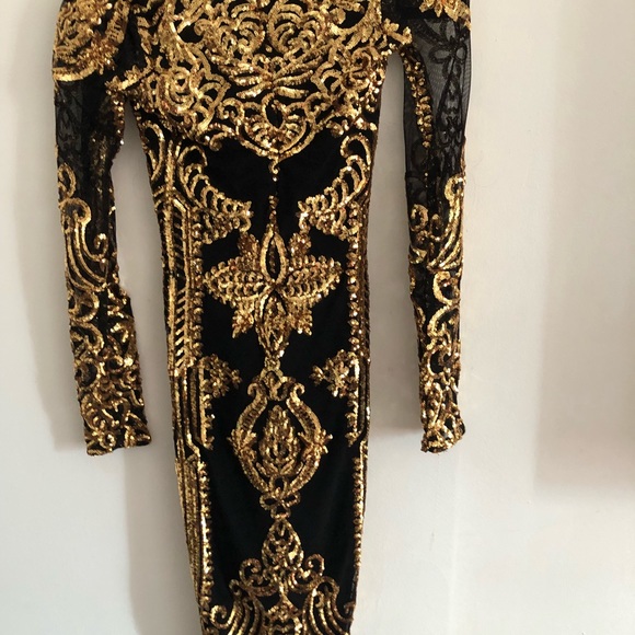 Black and gold sequin dress - Picture 5 of 6